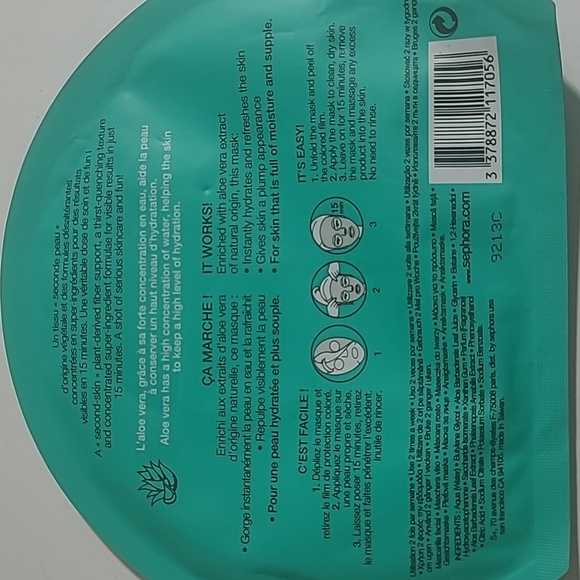 3 for/ $20 Sephora Aloe Vera Face Mask - Picture 2 of 2